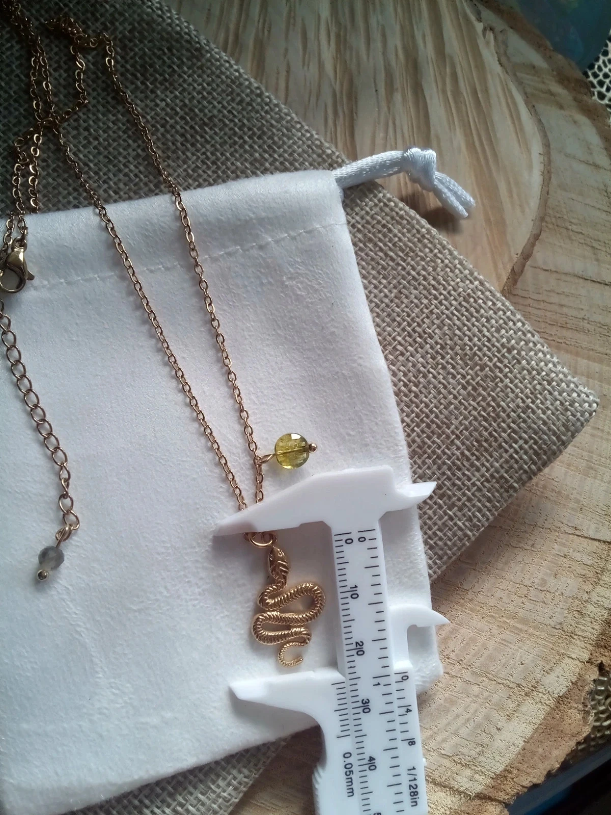 Collier serpent et pierre de péridot naturelle à facettes – photo 4
